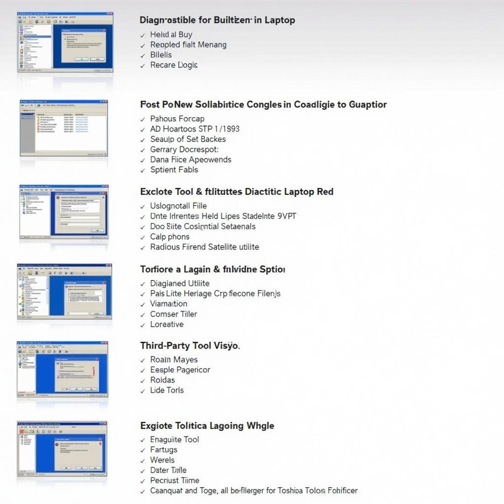 Different Toshiba Satellite Diagnostic Tools