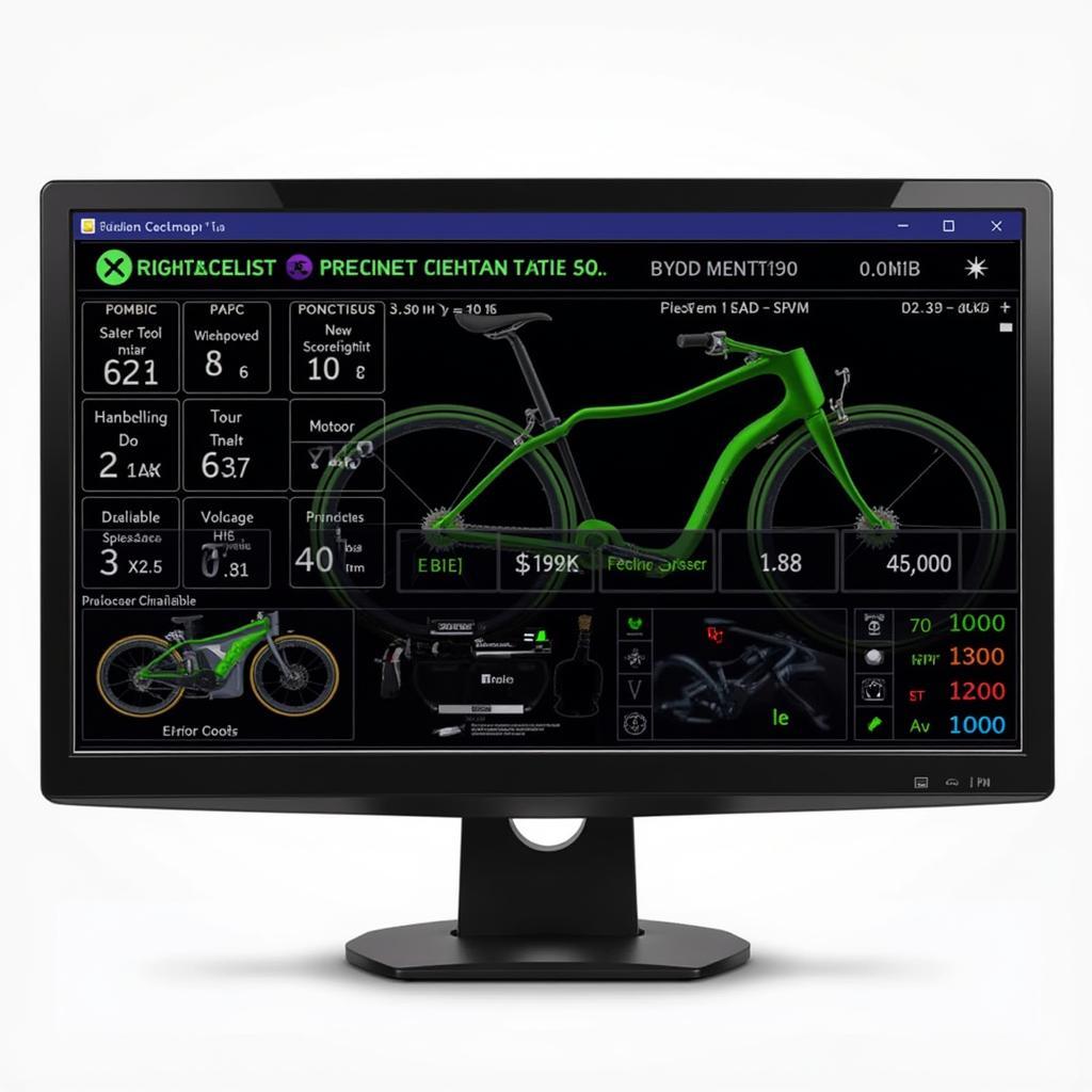 Screenshot of e-bike diagnostic software displaying various parameters.