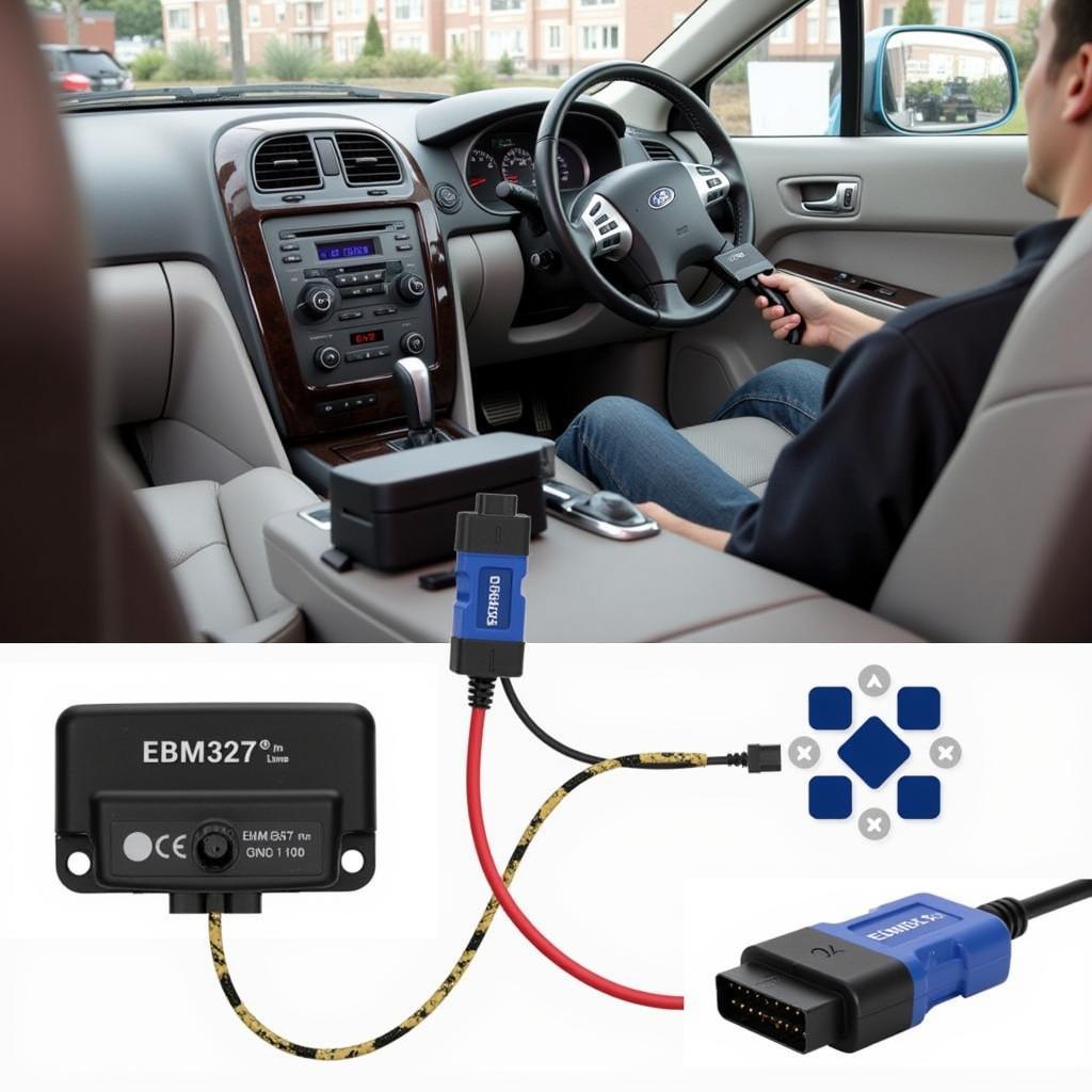 ELM327 Scanner Connected to OBD II Port