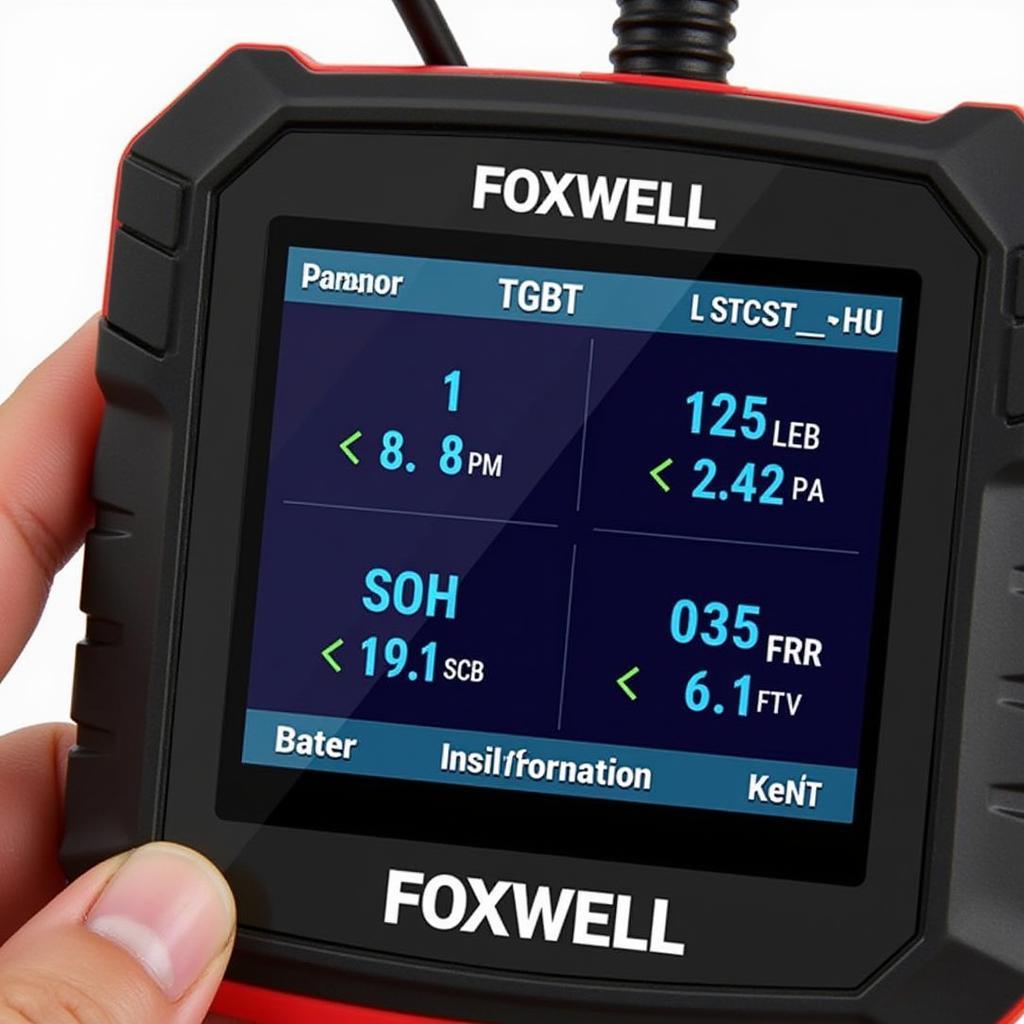 Foxwell BT705 Displaying Test Results on Screen