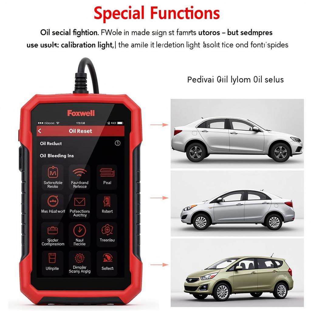 Foxwell FW601 Special Functions Menu