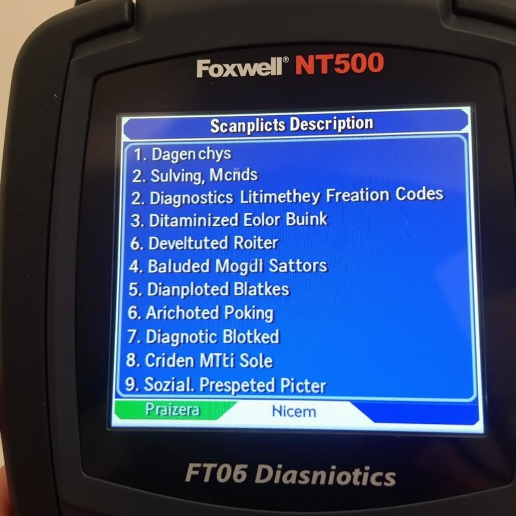 Foxwell NT500 Scanner Displaying Diagnostic Trouble Codes