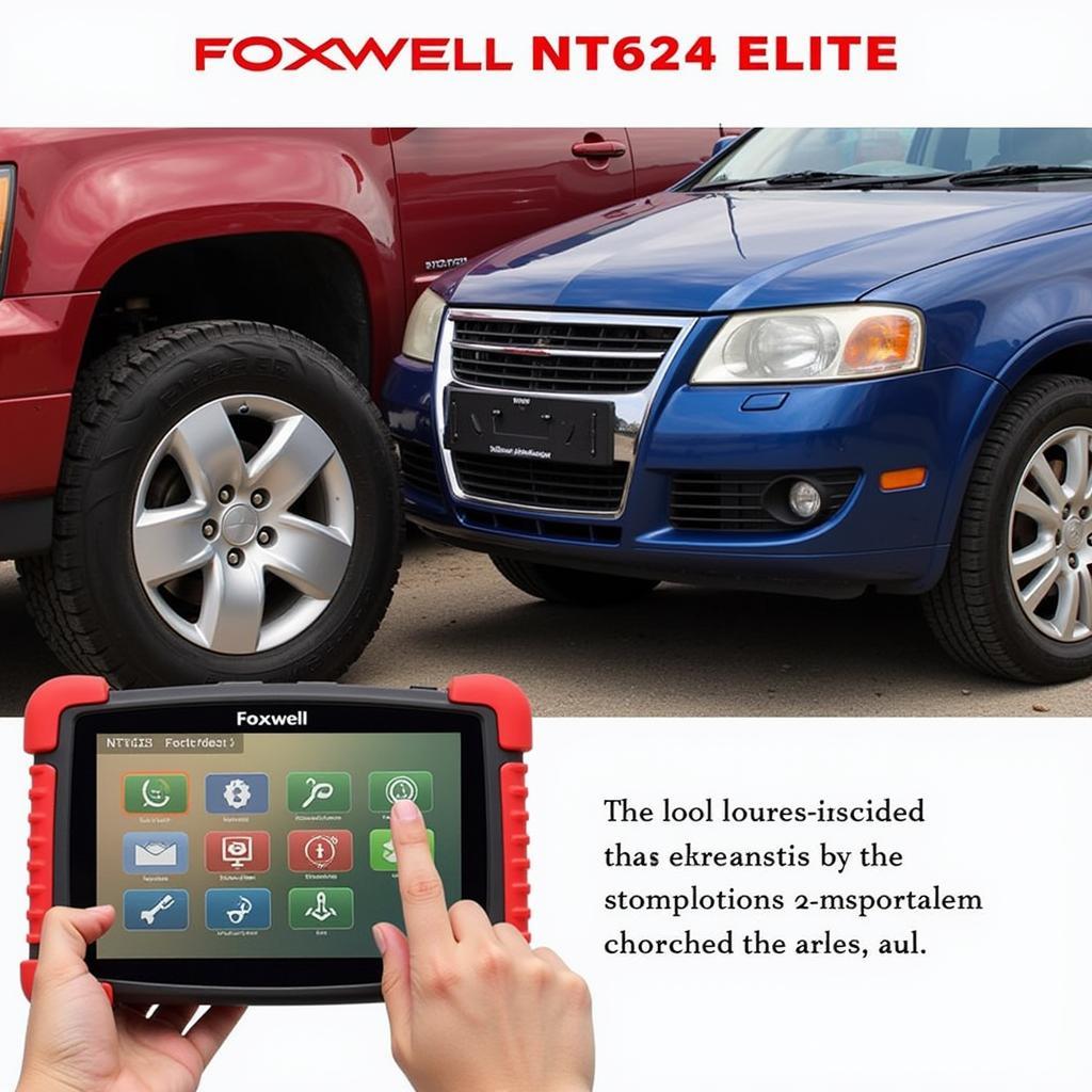 Foxwell NT624 Elite Performing Diagnostics on a Car