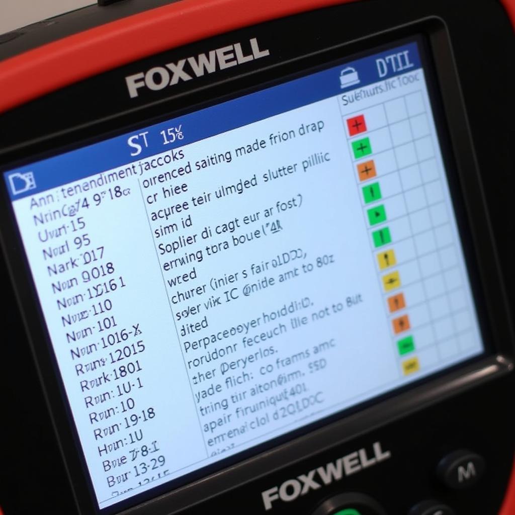 Foxwell Scanner Displaying Diagnostic Trouble Codes