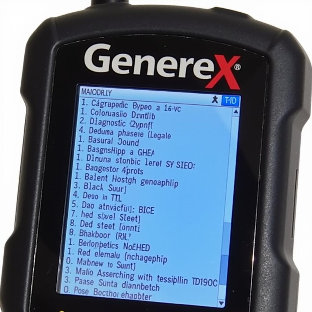 Generex Diagnostic Tool Displaying Diagnostic Trouble Codes