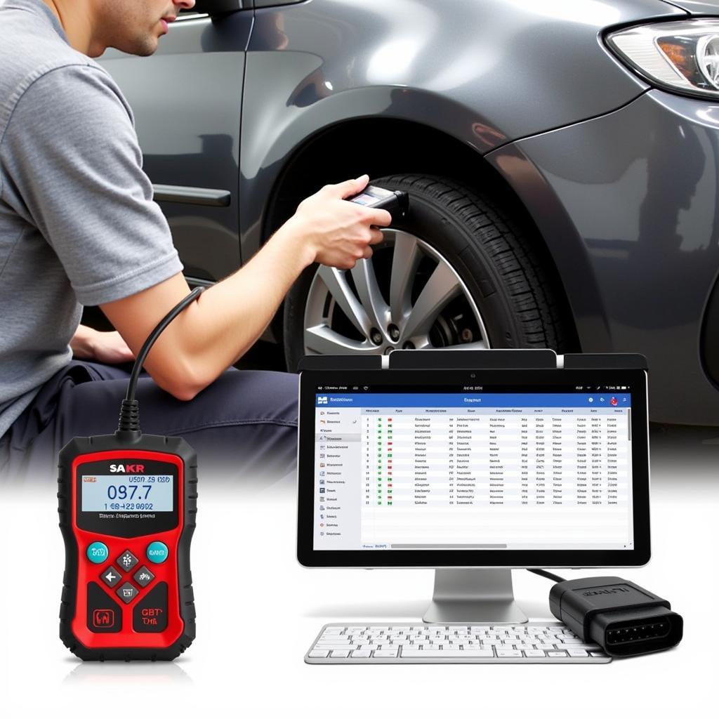 Genuine ELM327 V2.2 Chip OBDII Scanner in Use