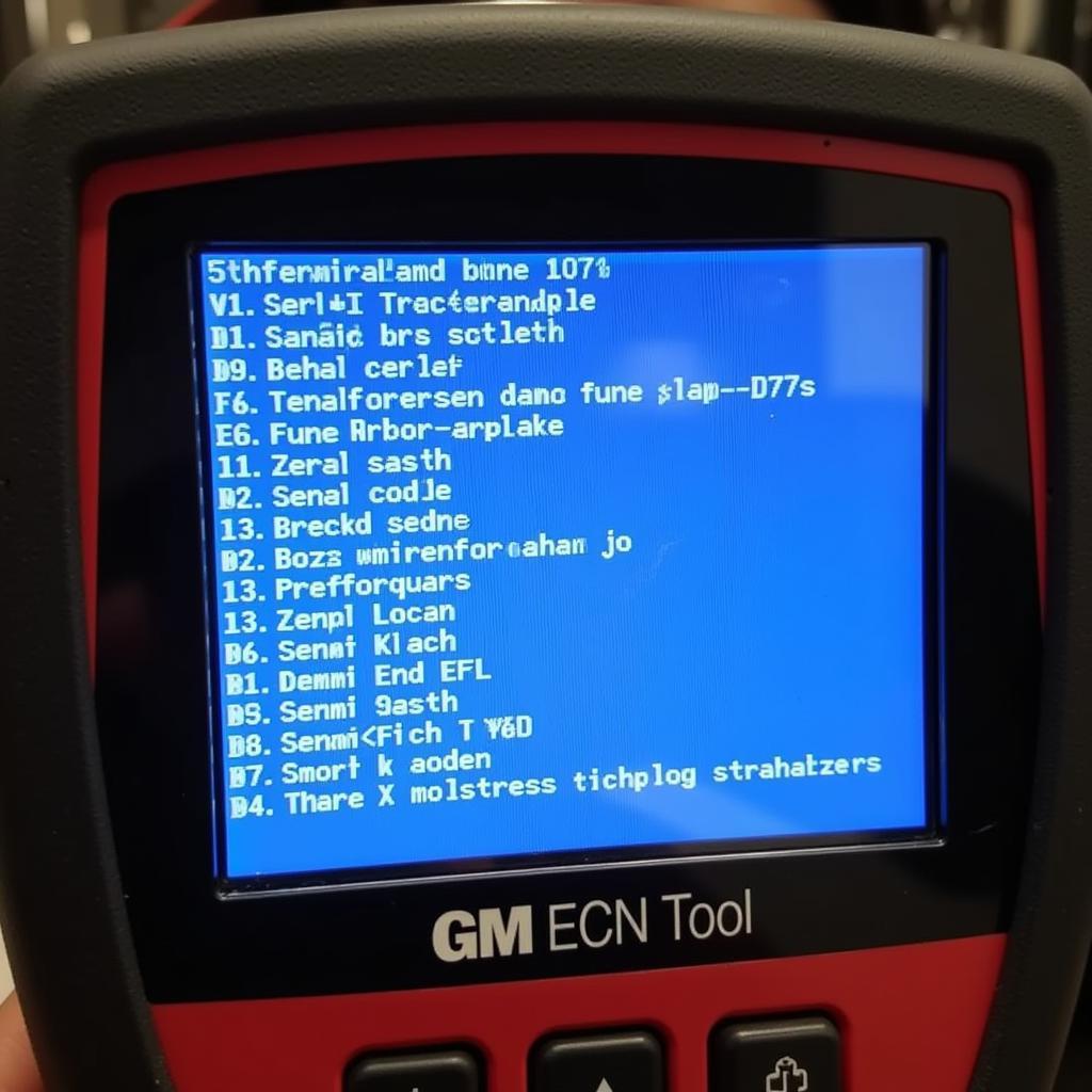 GM ECM Scan Tool Displaying Diagnostic Codes