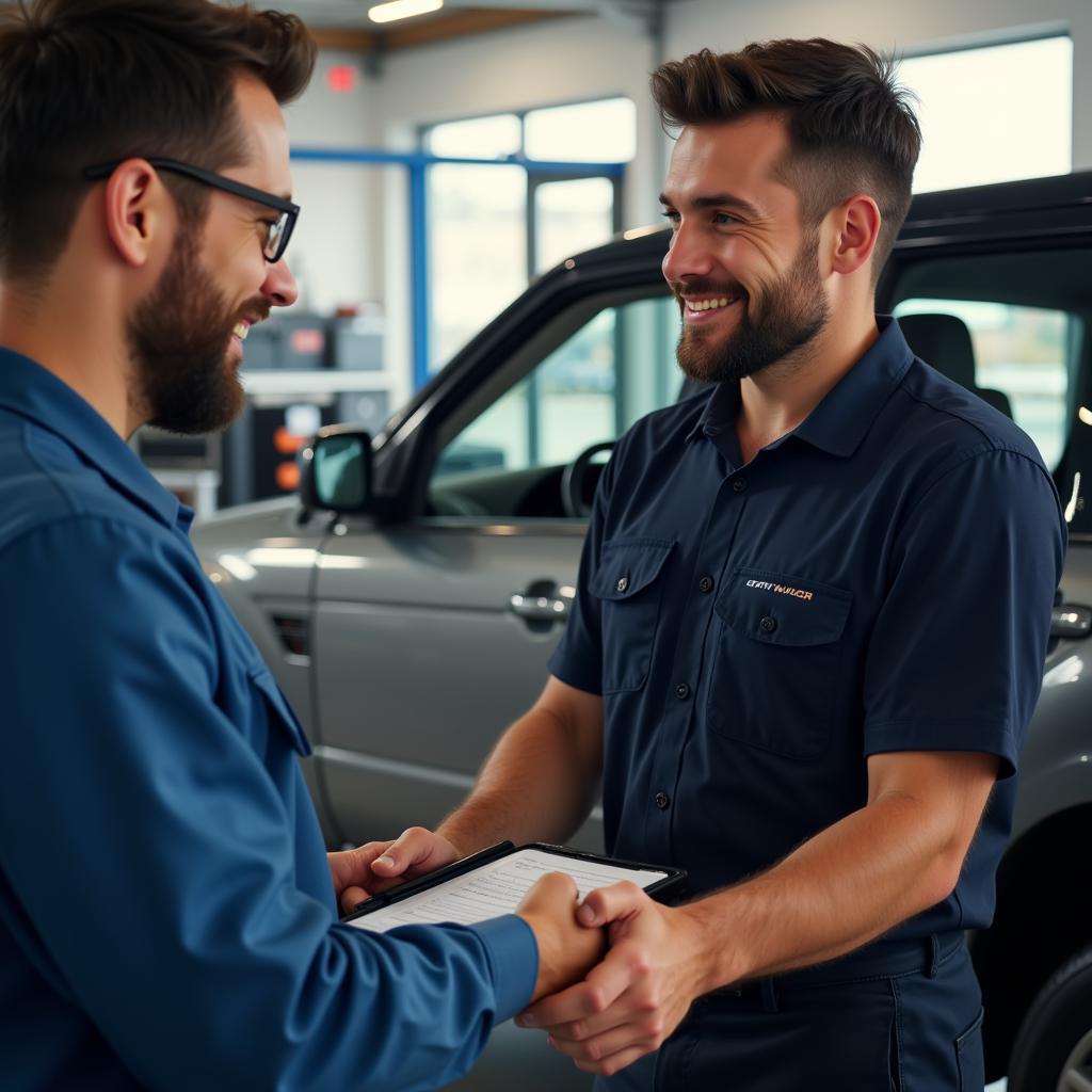 Happy Customer with Repaired Car