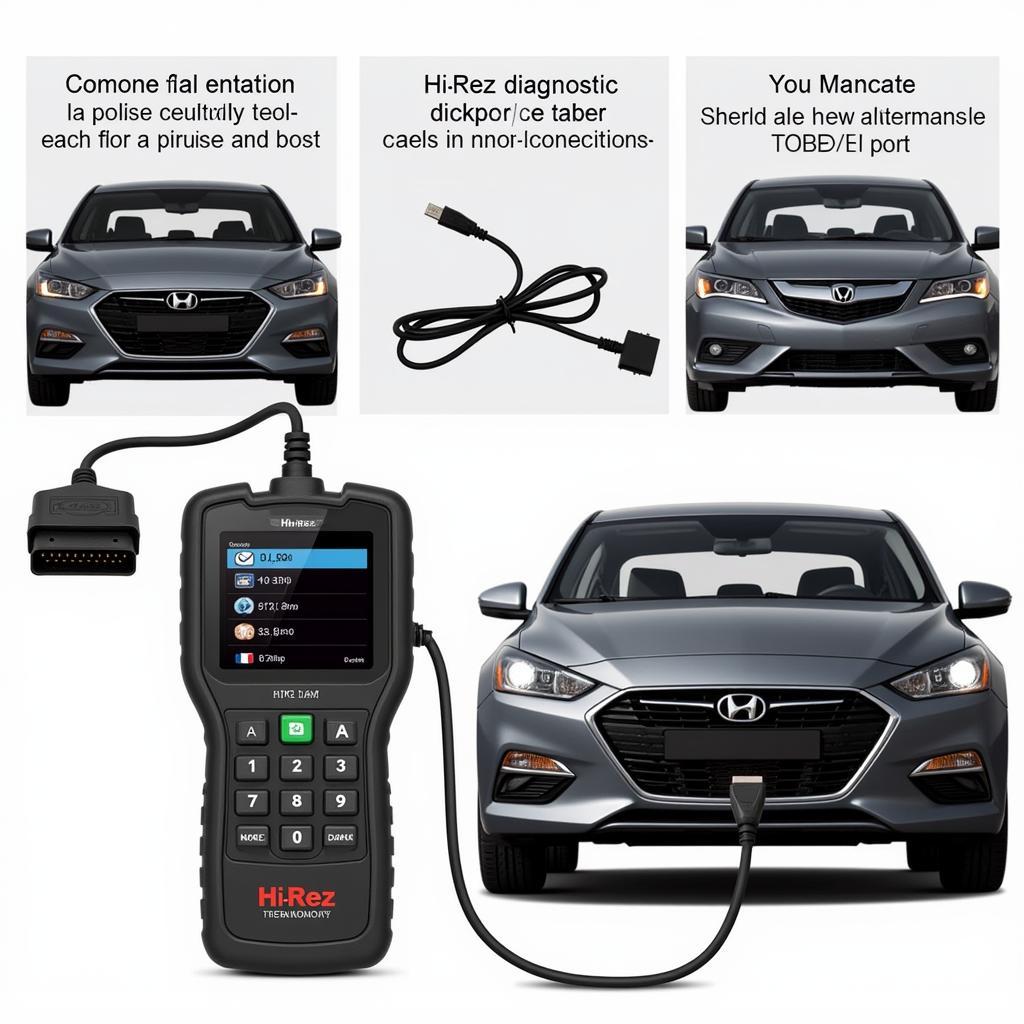 Hi-Rez Diagnostic Tool Connected to Car