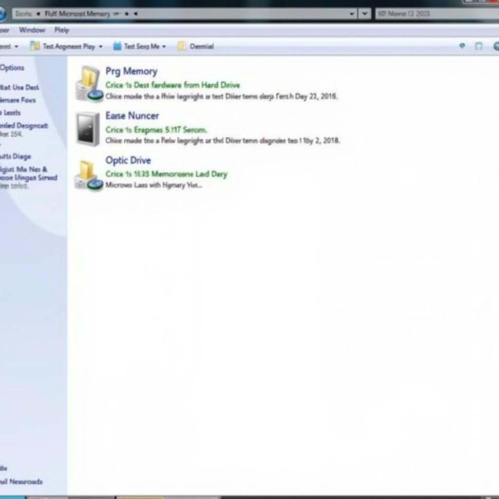 HP Diagnostic Tool Interface on Windows Vista