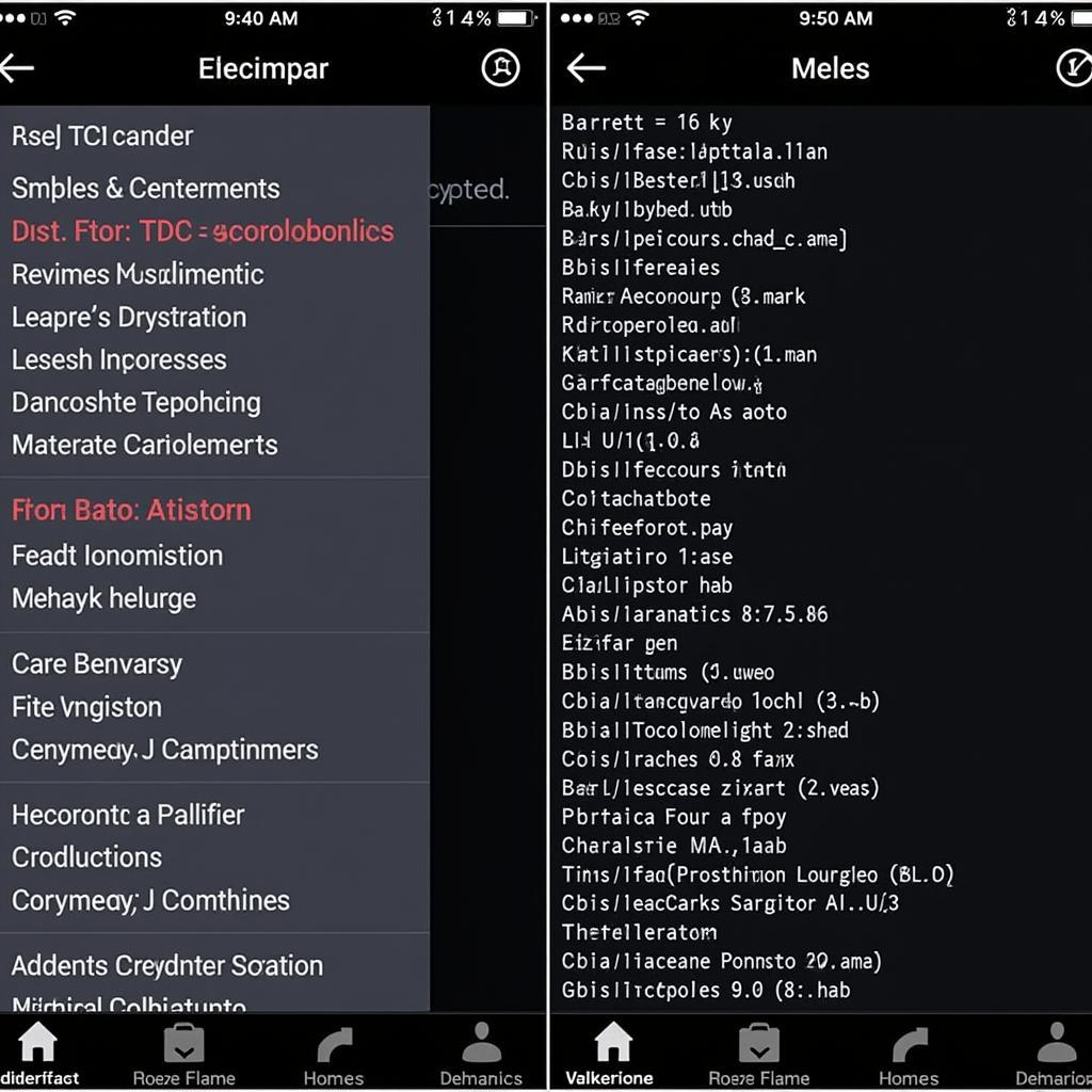 Hyper Tough HT500 App Interface Displaying Diagnostic Codes