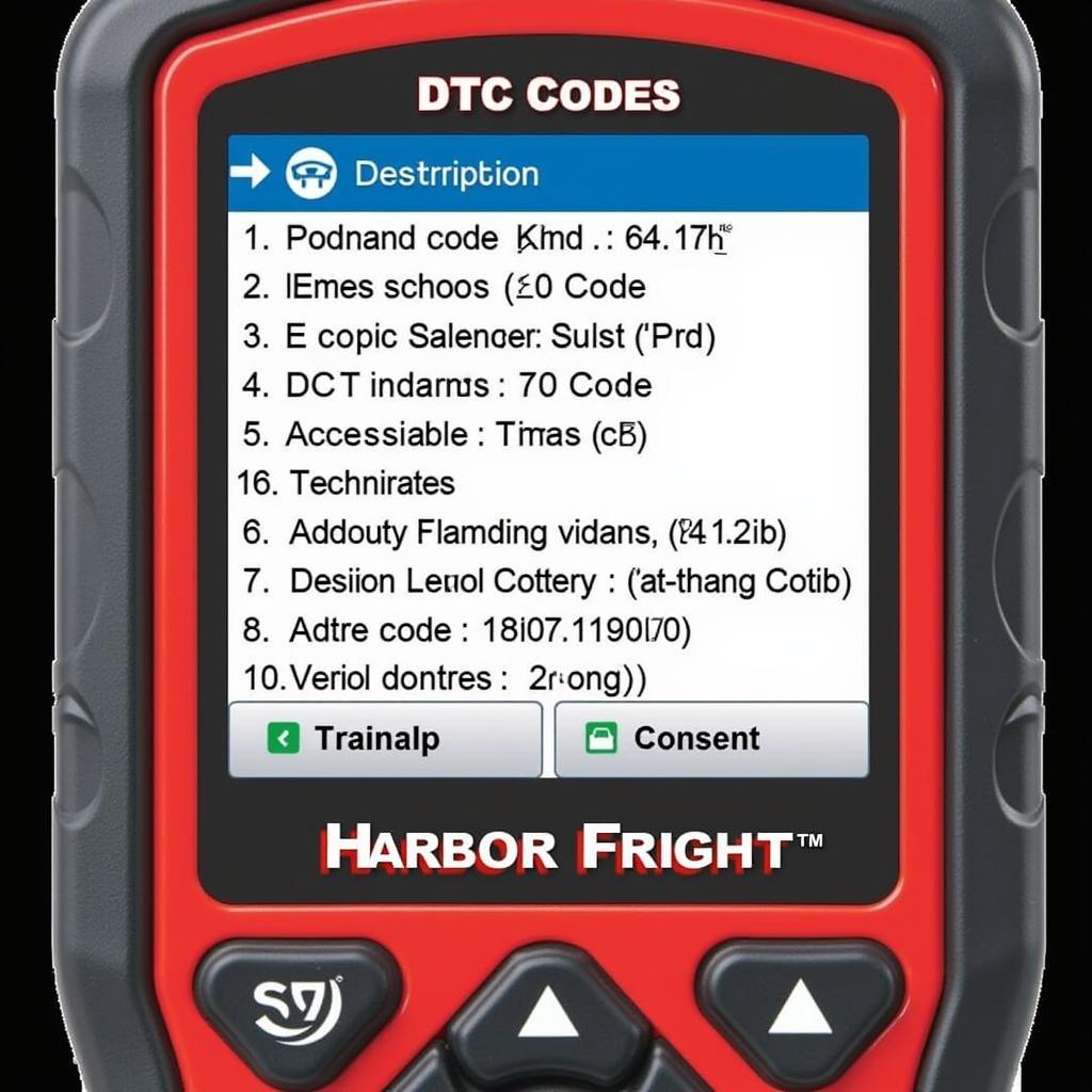 Interpreting DTC Codes on Harbor Freight Scan Tool Screen