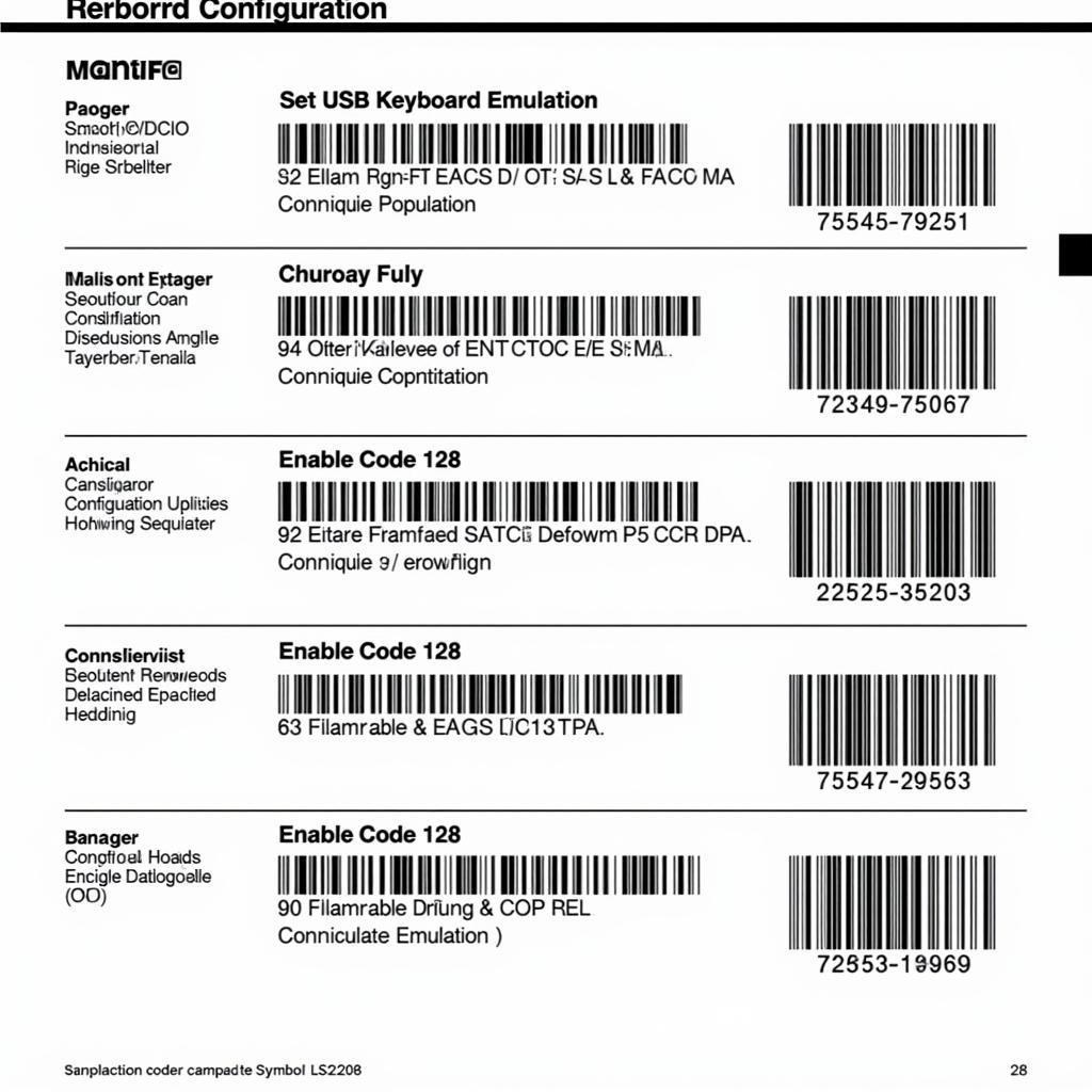 LS2208 Configuration Barcode Examples