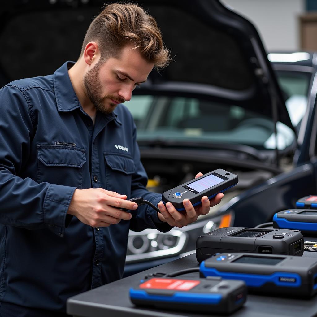 Mechanic Choosing a Volvo Scan Tool