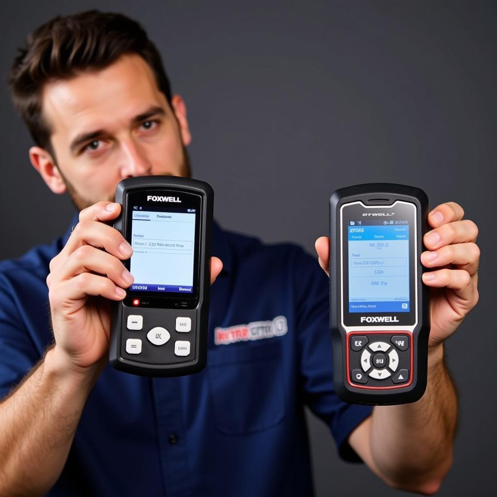 Mechanic Comparing the Foxwell BT100 Pro and BT705