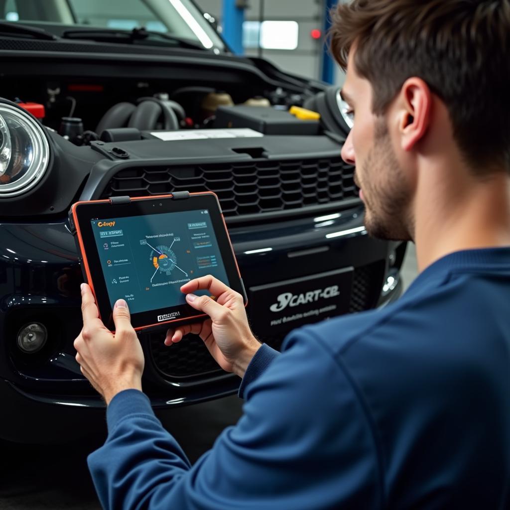 Mechanic Using Carly to Diagnose Car Problems