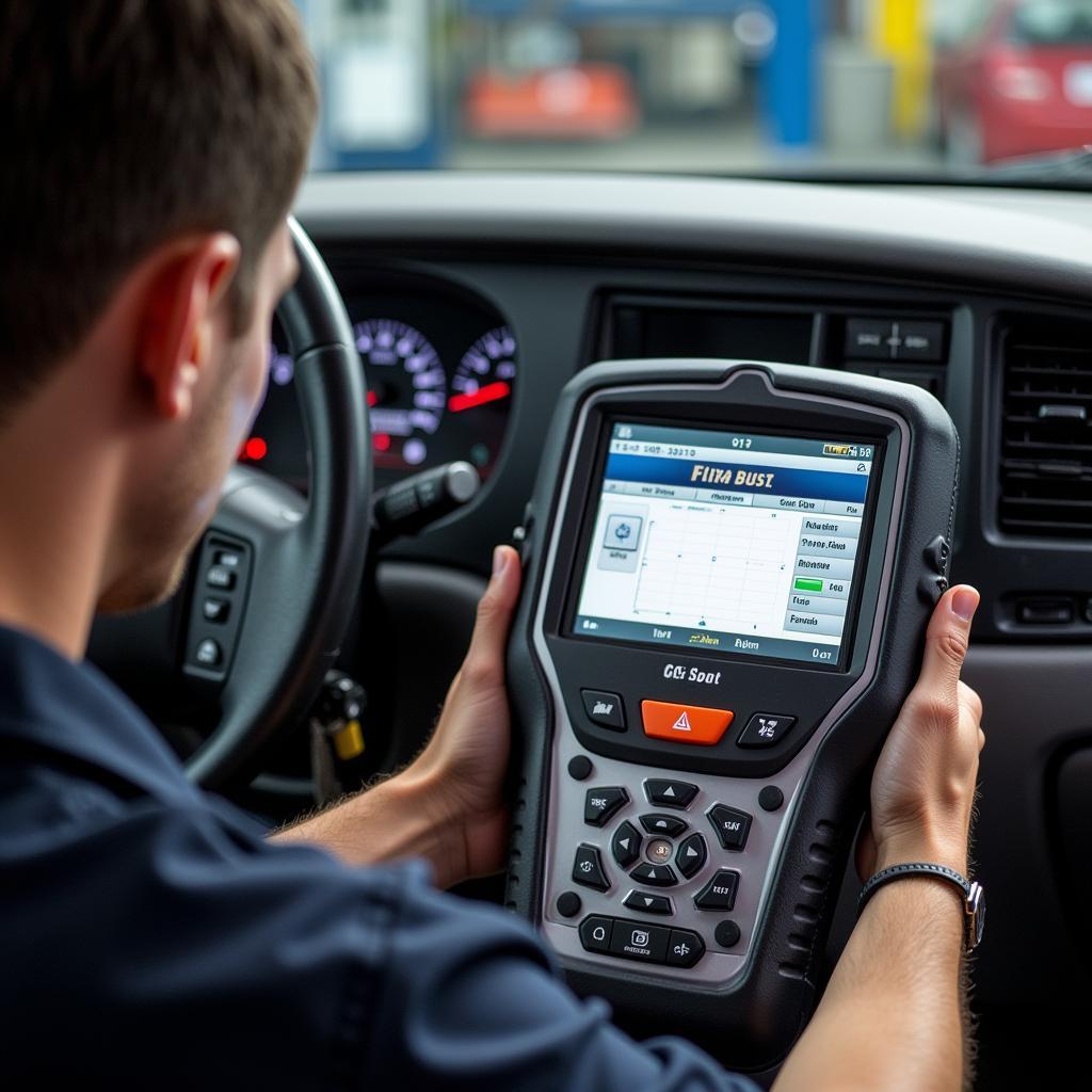 Mechanic Using a GM Scan Tool on a 2001 Catera