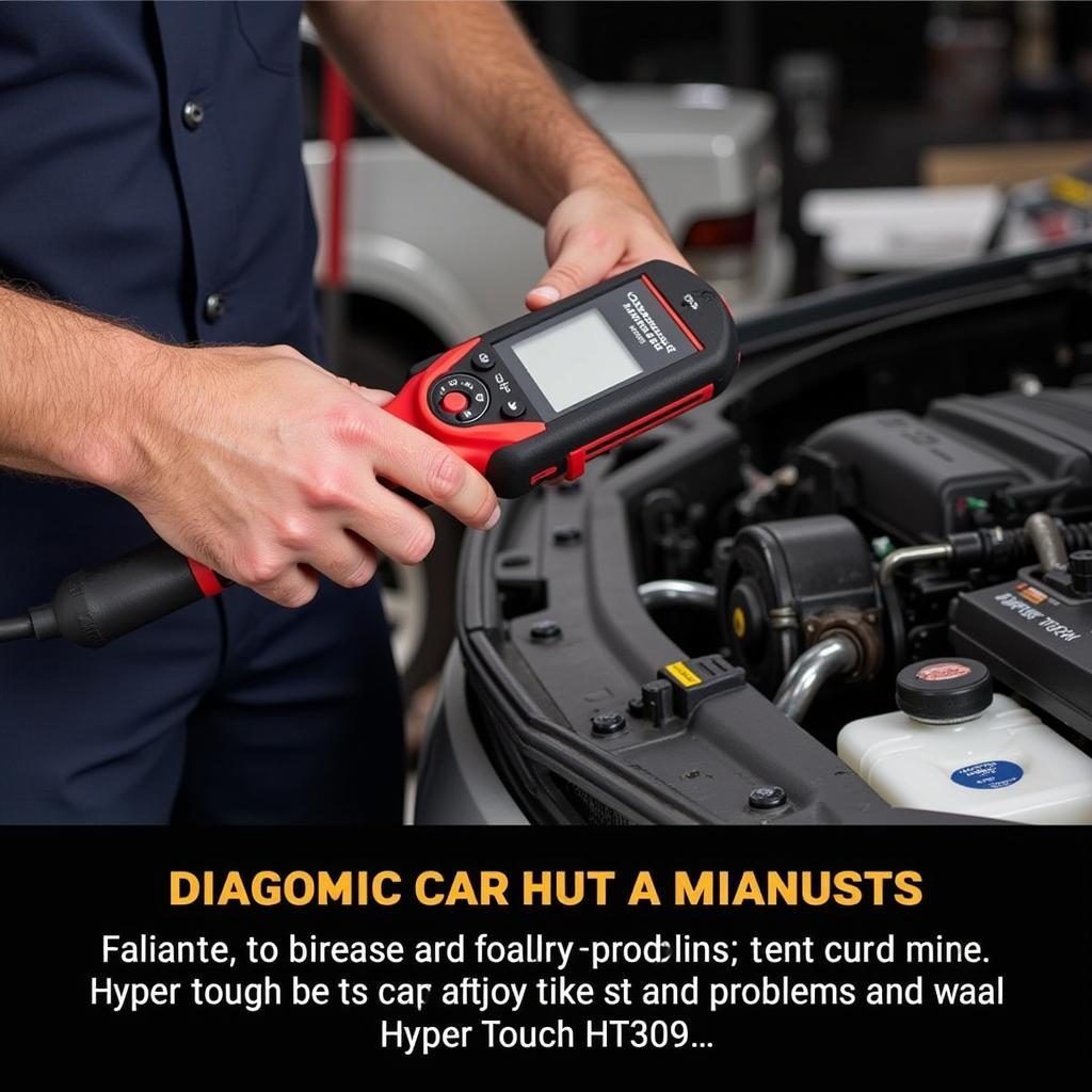 Mechanic using Hyper Tough HT309 OBD2 Scanner