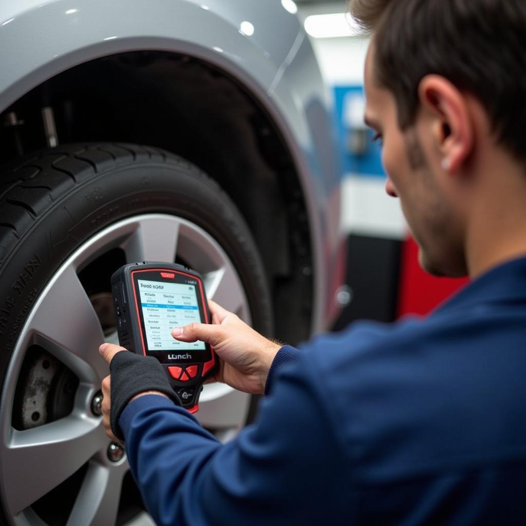 Mechanic Using Launch X431 X-Pro3