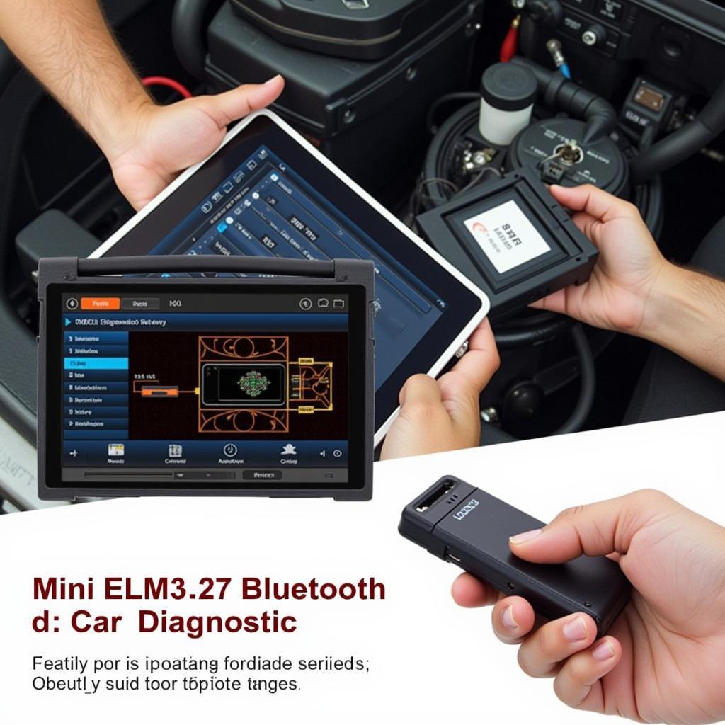 Mechanic Using Mini ELM327 to Diagnose Car Problem