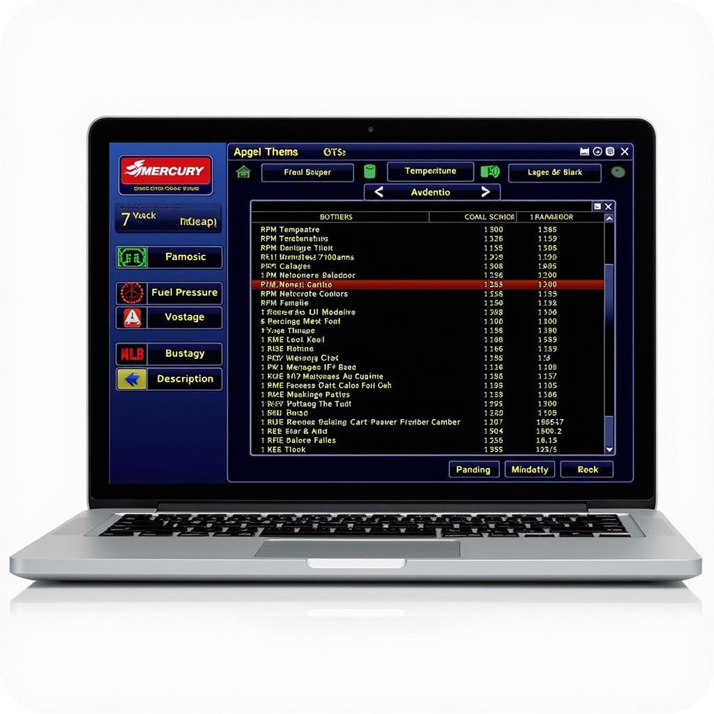 Mercury Engine Diagnostic Tool Software Display