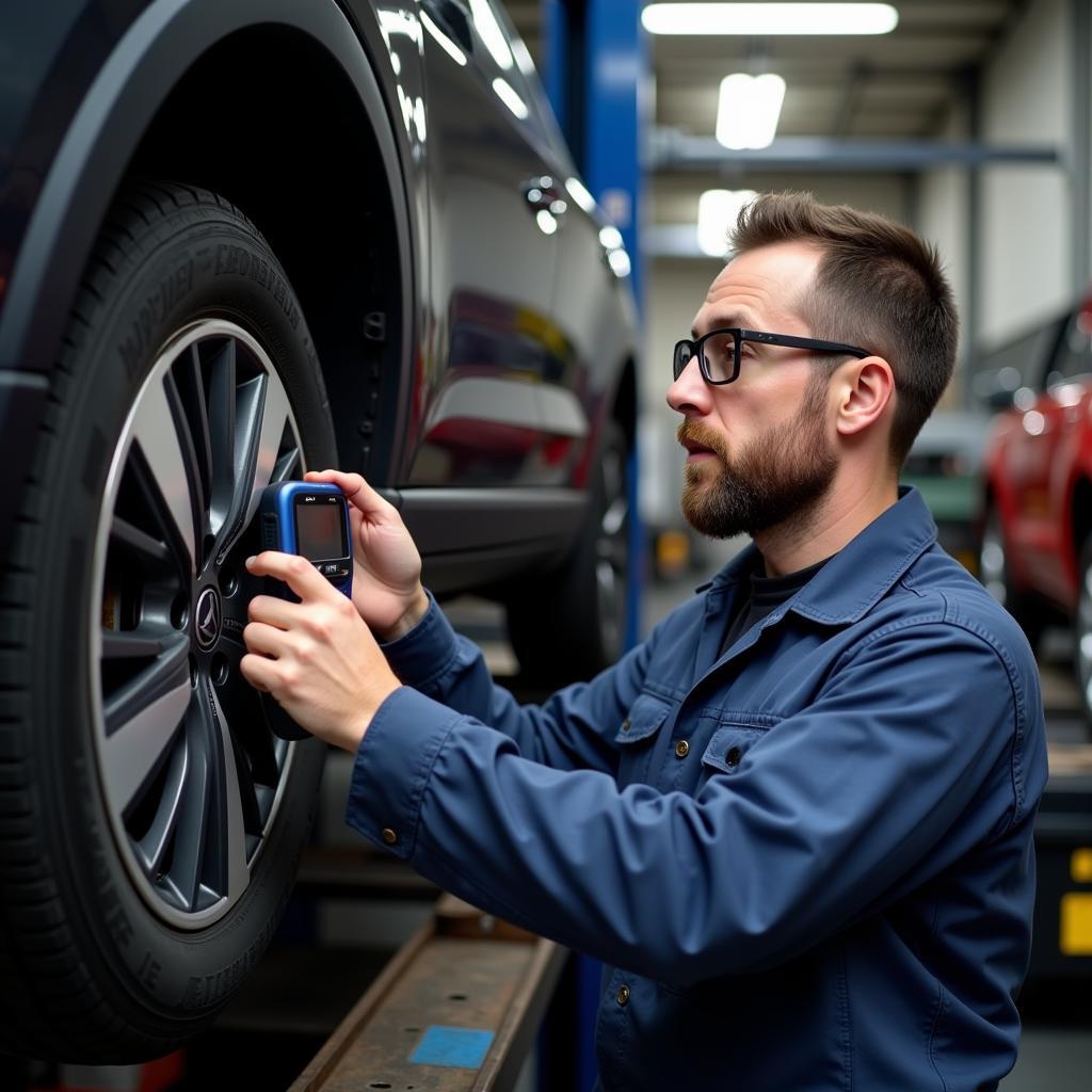 Mechanic Using Microscan III