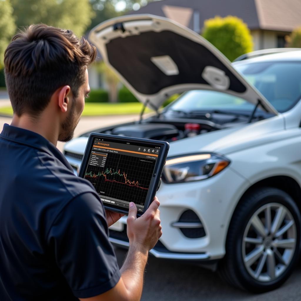 Mobile Mercedes Diagnostic Tool on a Tablet