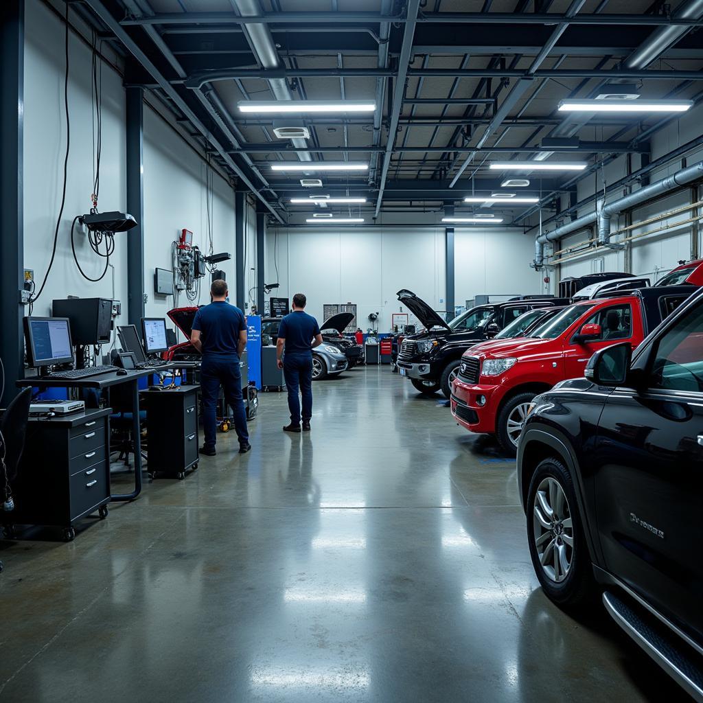 Modern Auto Repair Shop with Advanced Diagnostic Equipment