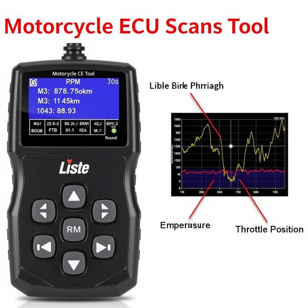 Motorcycle ECU Scan Tool Displaying Live Data