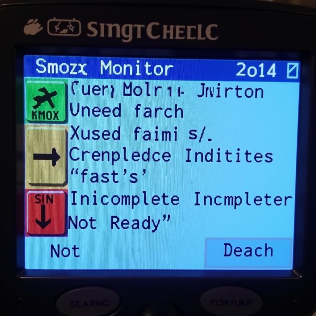 OBD2 Scanner Displaying Smog Check Results