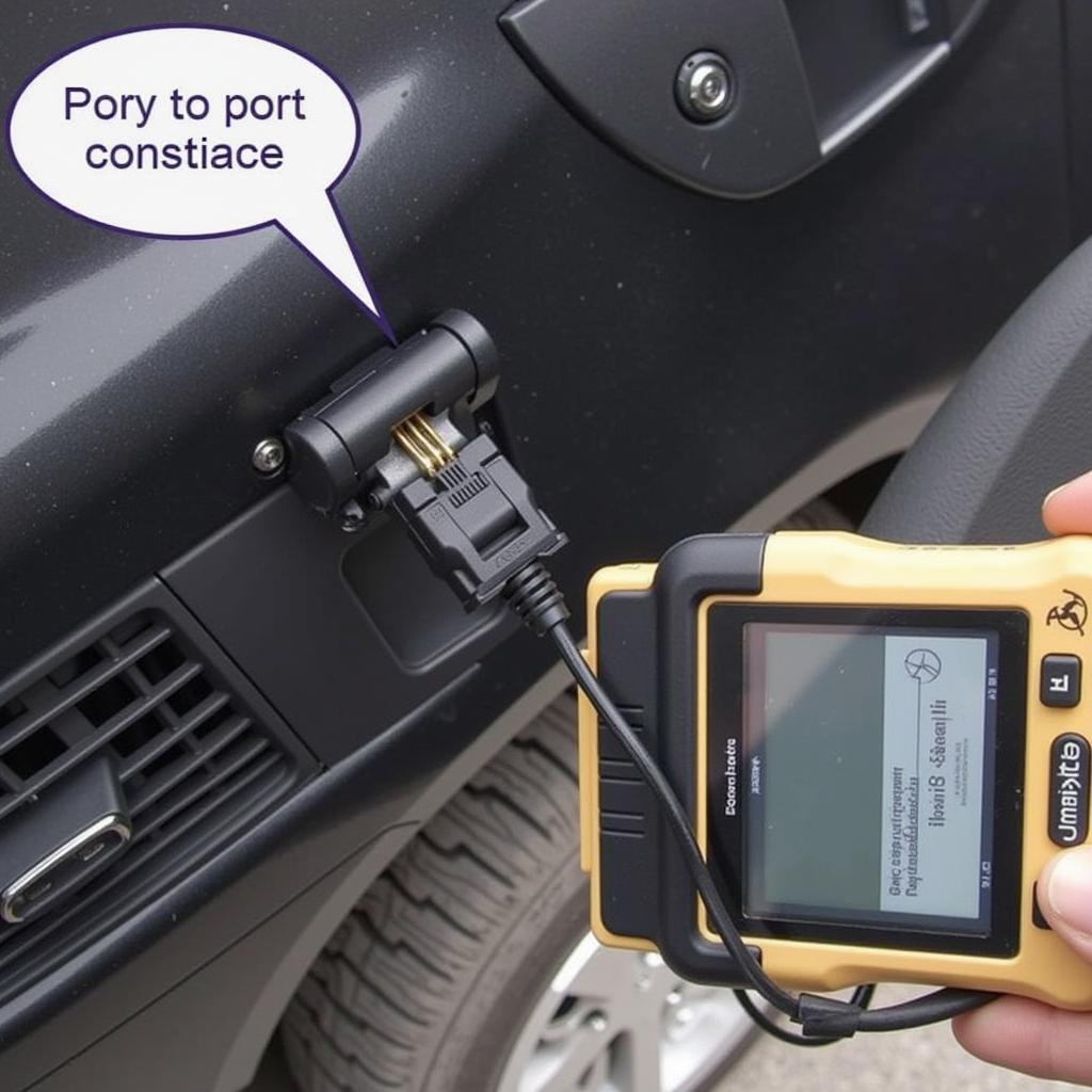 Scan Tool Connected to OBD-II Port