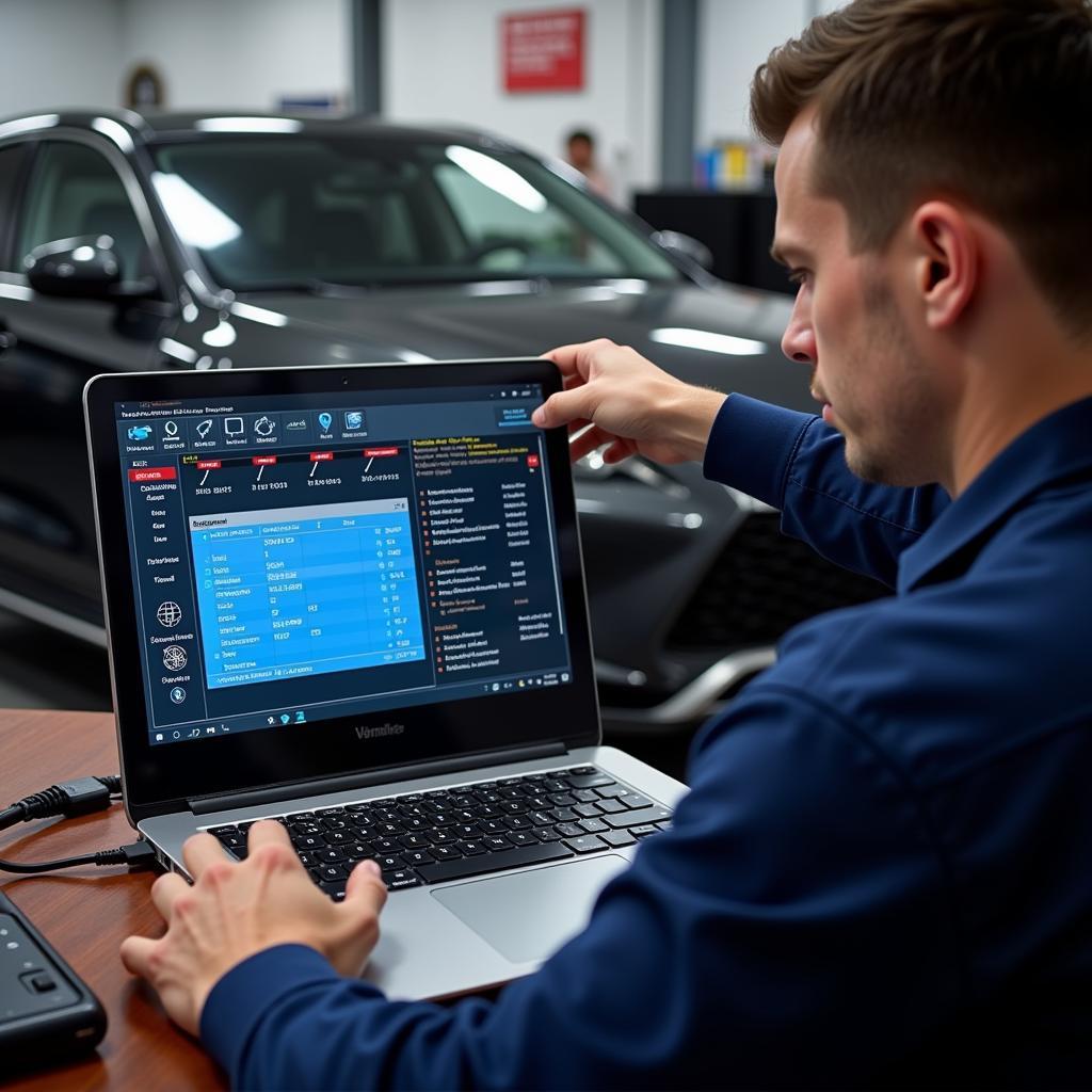 Technician Using Diagnostic Software