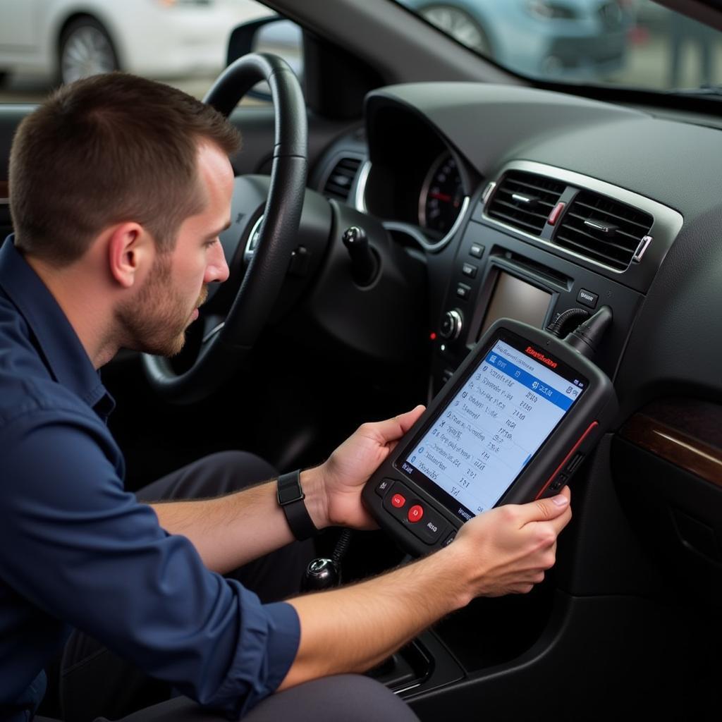 Technician Using Snap-on Scanner