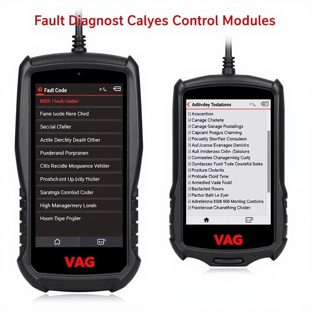 VAG Diagnostic Tool Displaying Fault Codes