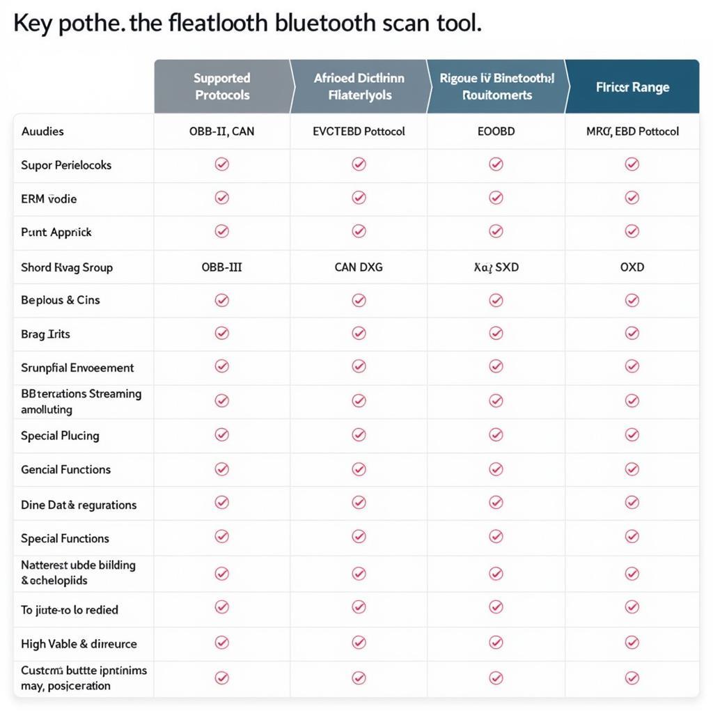 Bosch Scan Tool Features Comparison Chart