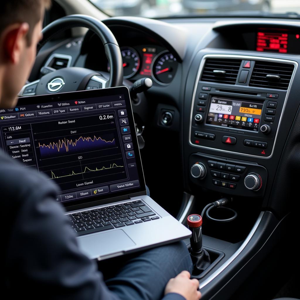 Car Audio Diagnostic Tool in Use