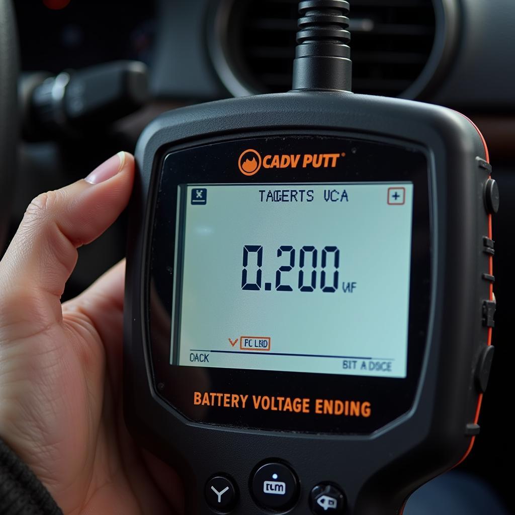 Car battery voltage reading on a scan tool