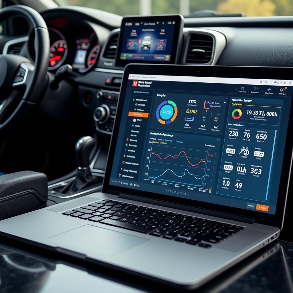 Car Diagnostic Software on Laptop