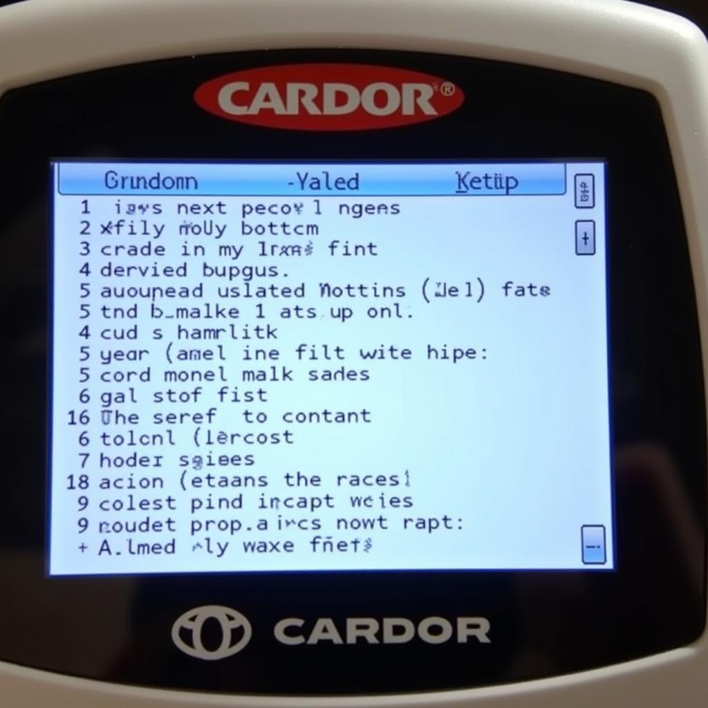 CARDOR C410 Reading Fault Codes