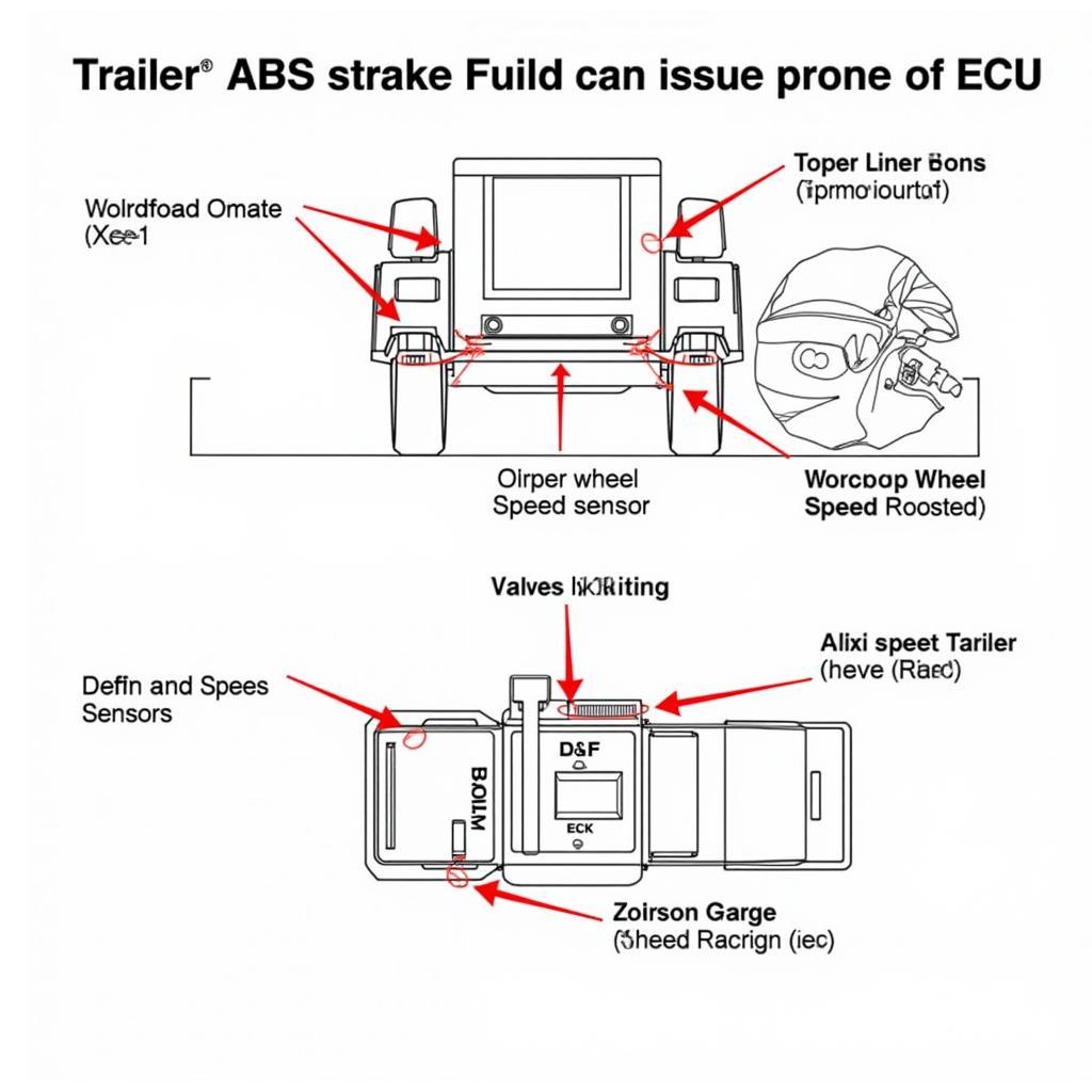 Diagram illustrating common ABS trailer problems diagnosed by the tool.