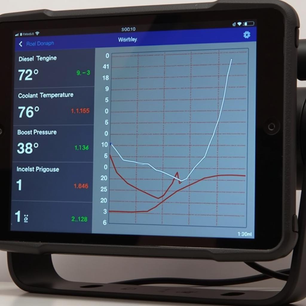 Live Data Display on a Diesel Scan Tool iPad App