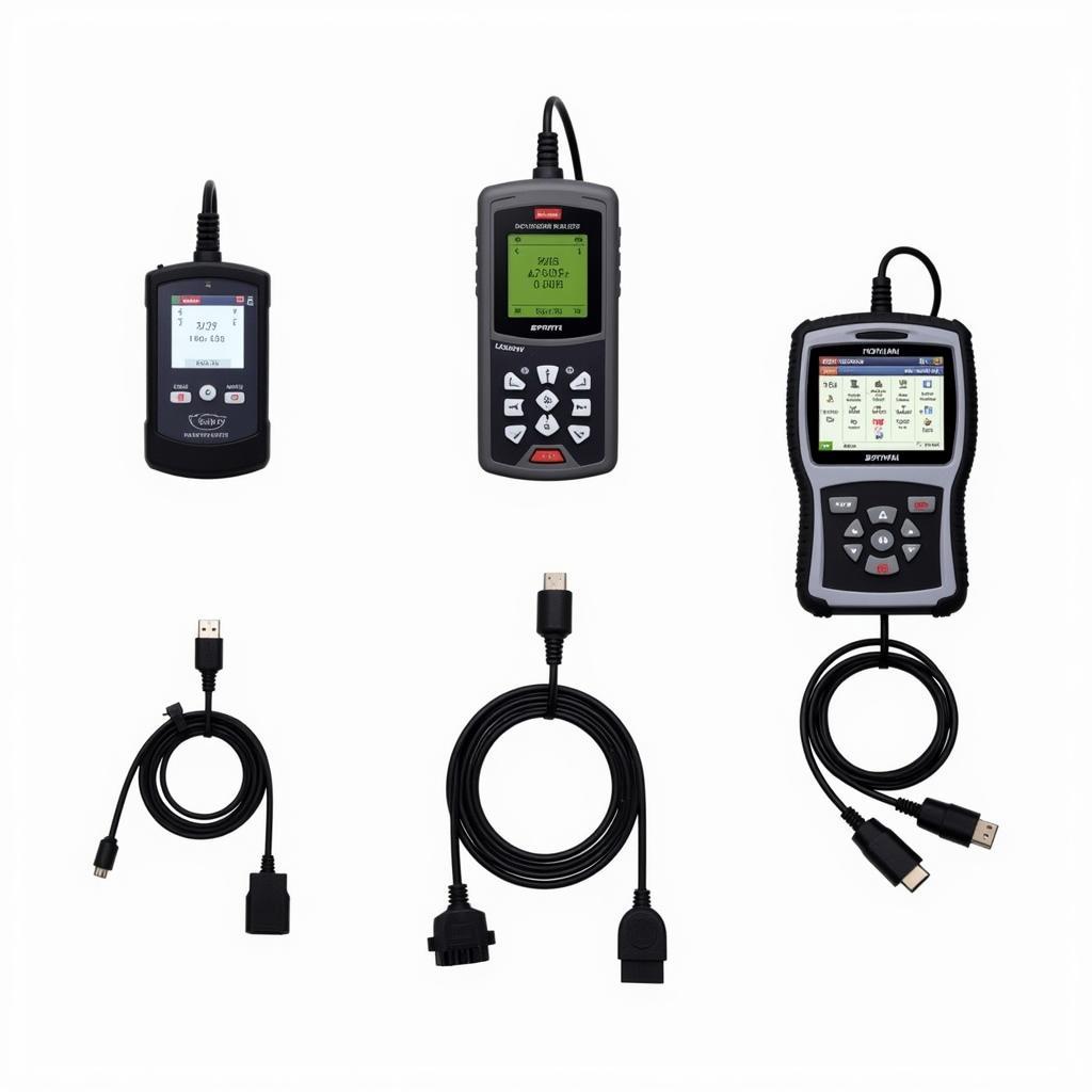 Various engine code scan tools ranging from basic code readers to professional diagnostic tools