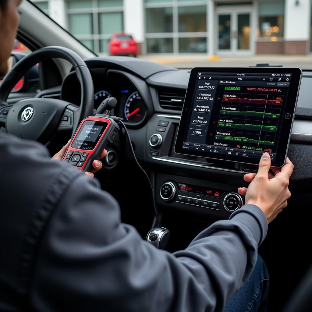 DSL Diagnostic Tool Connected to Car