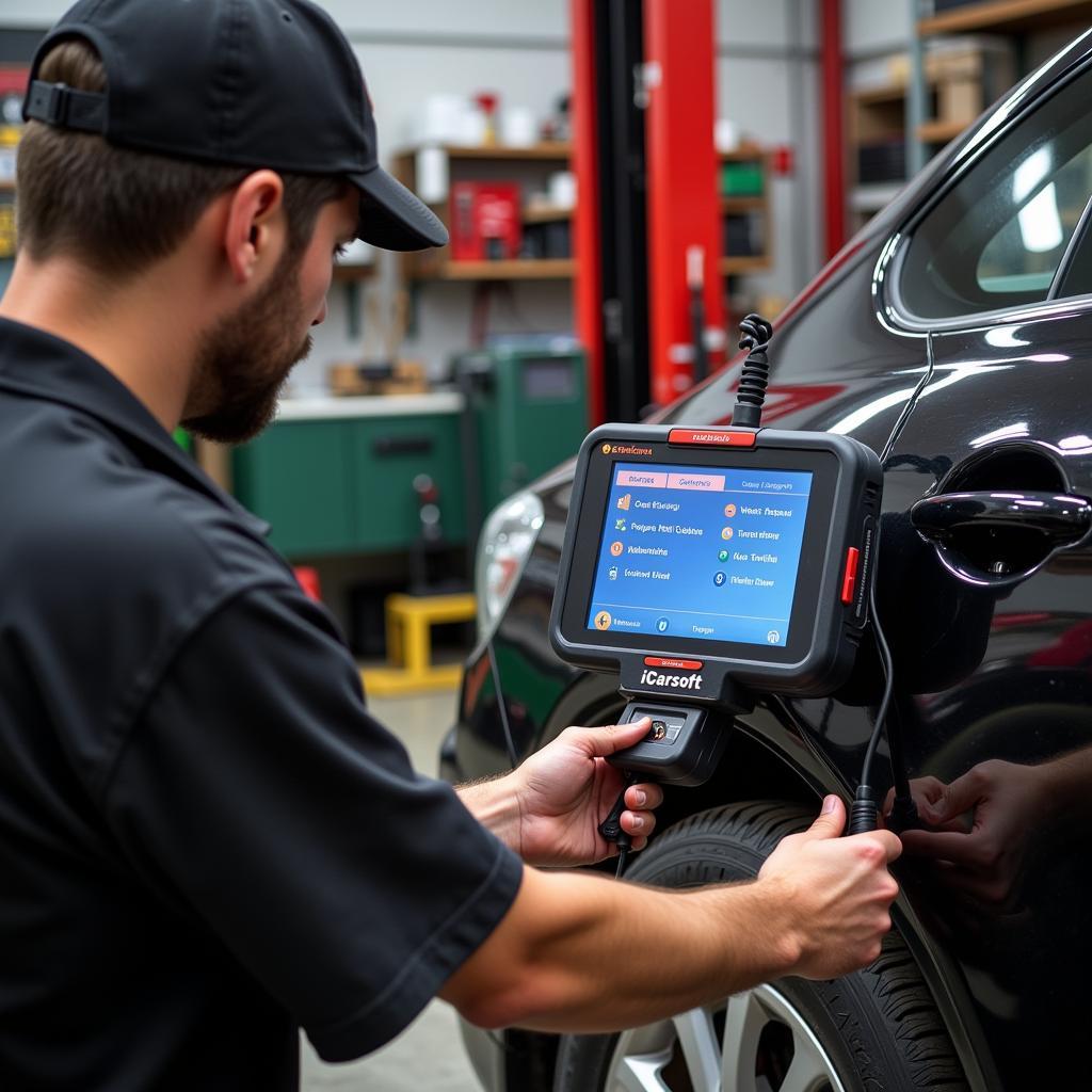 iCarsoft i980 Performing a Diagnostic Test on a Vehicle