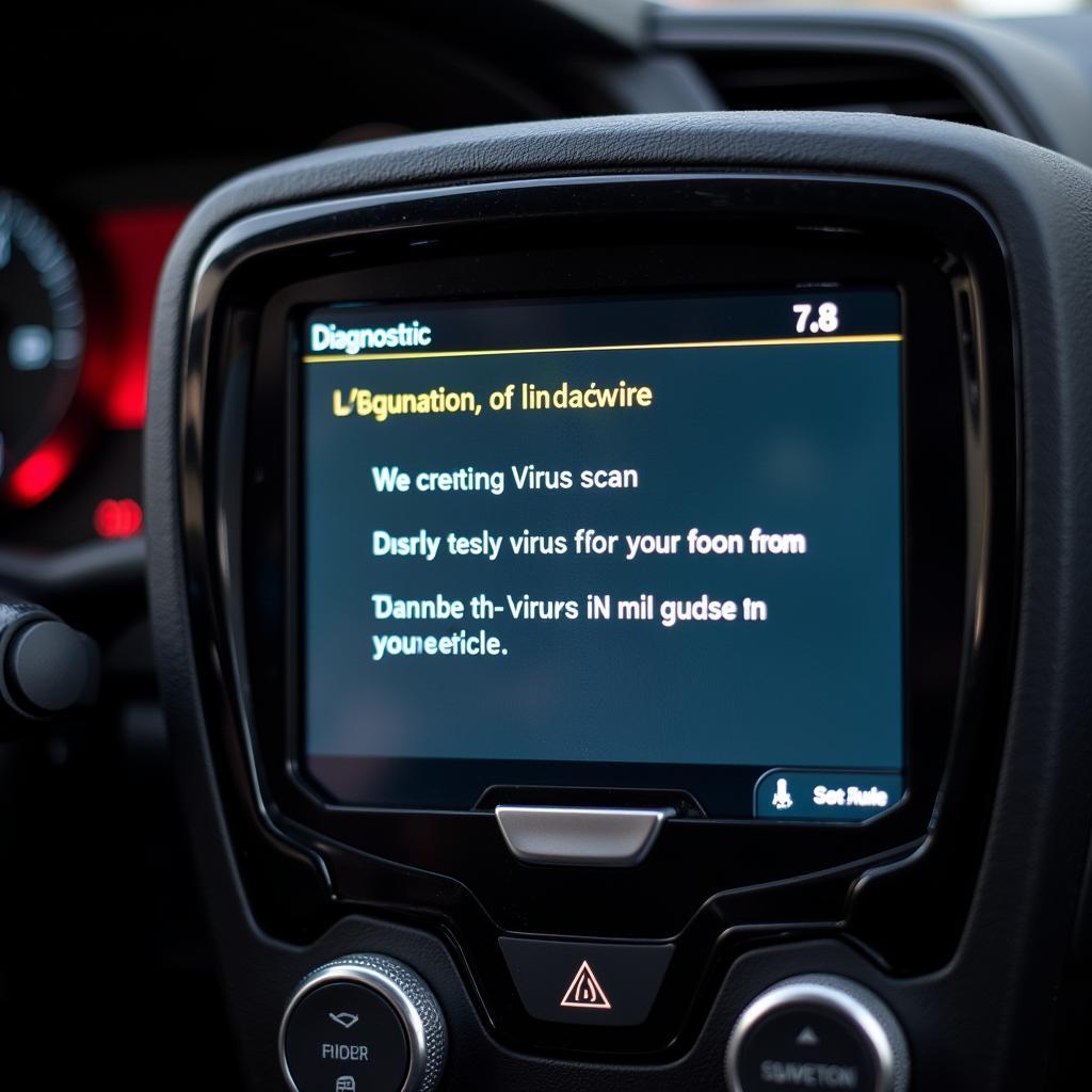 Warning message displayed on a diagnostic tool indicating a potential virus infection.