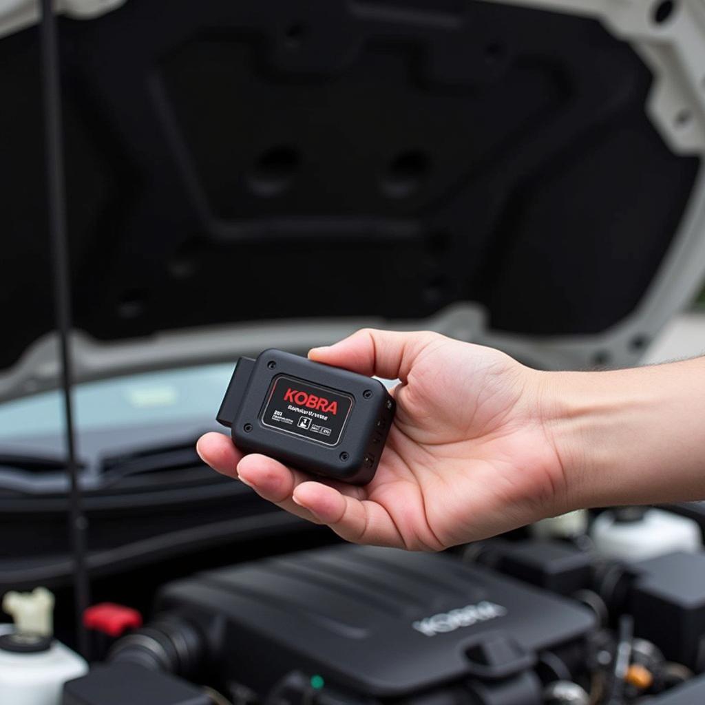 Mechanic Holding a Kobra WiFi OBD2 Scanner