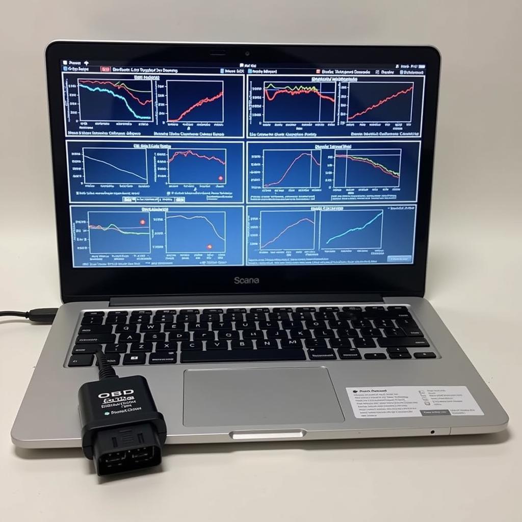 Laptop Displaying OBD2 Software