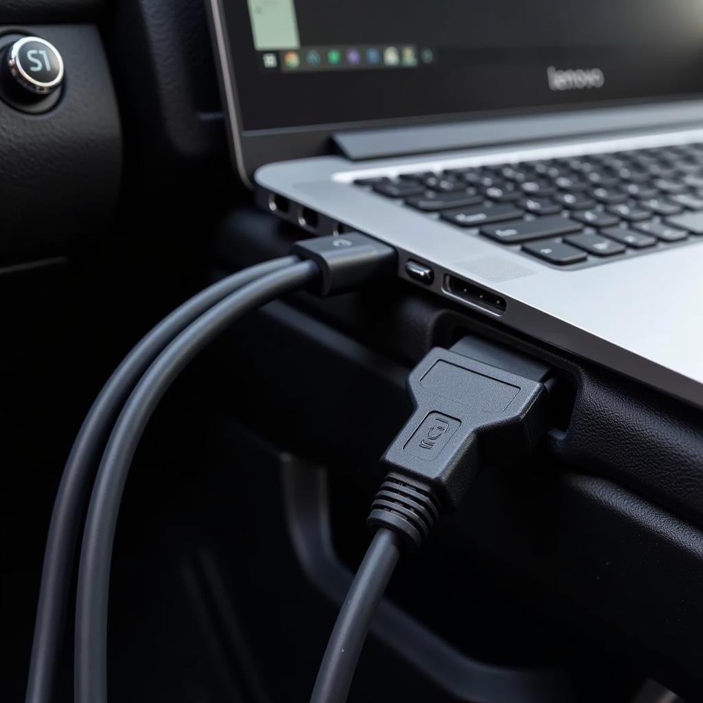 Lenovo Laptop Connected to OBD Port