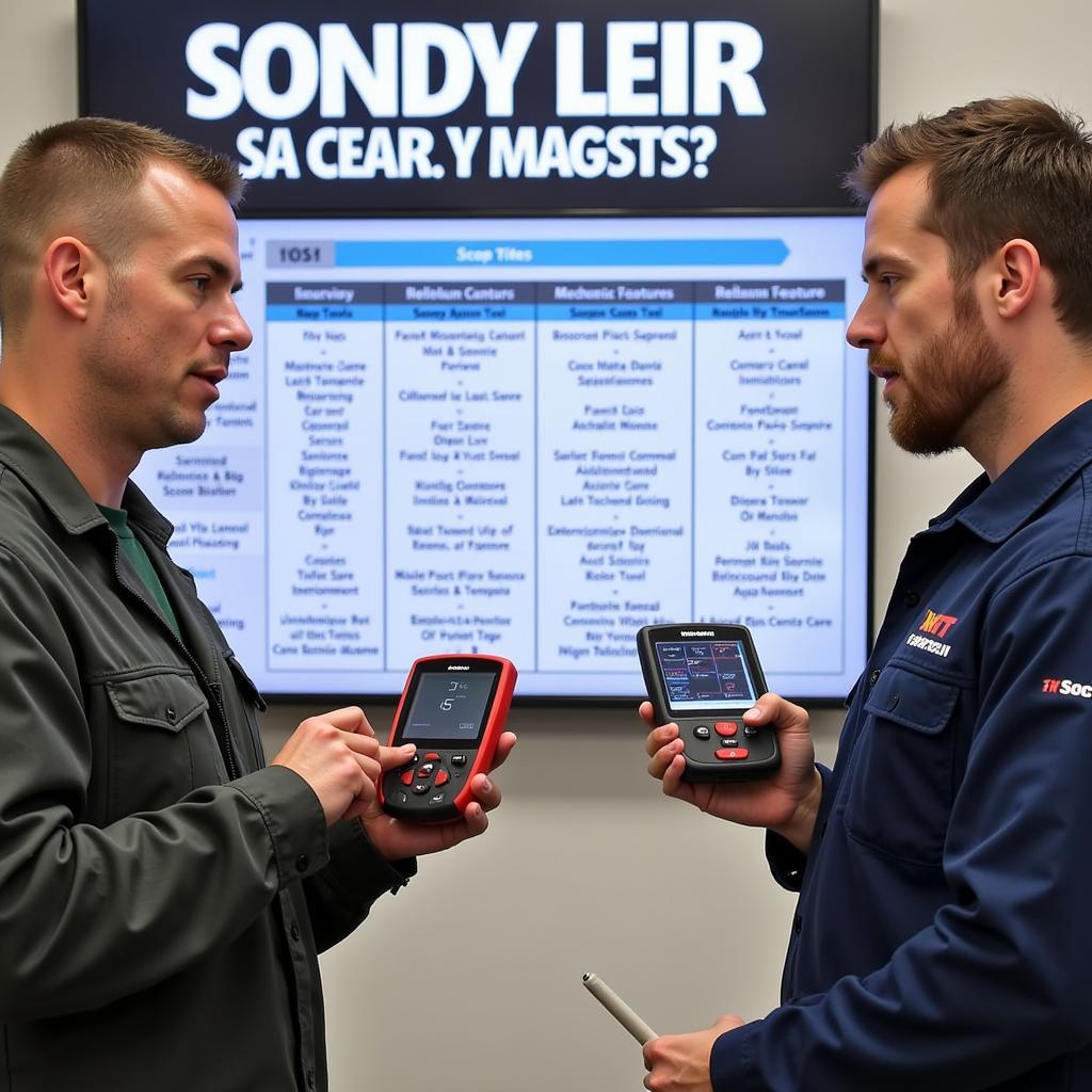 Mechanic Choosing a Scan Tool