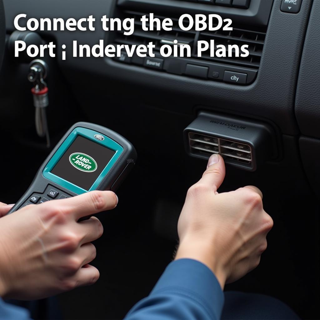 Mechanic Connecting Land Rover U480 to OBD2 Port